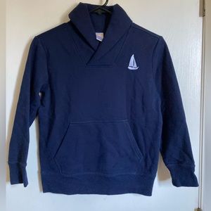 🌸NWT Gymboree Blue Long Sleeve Large Collar Pouch Pocket Sweatshirt C